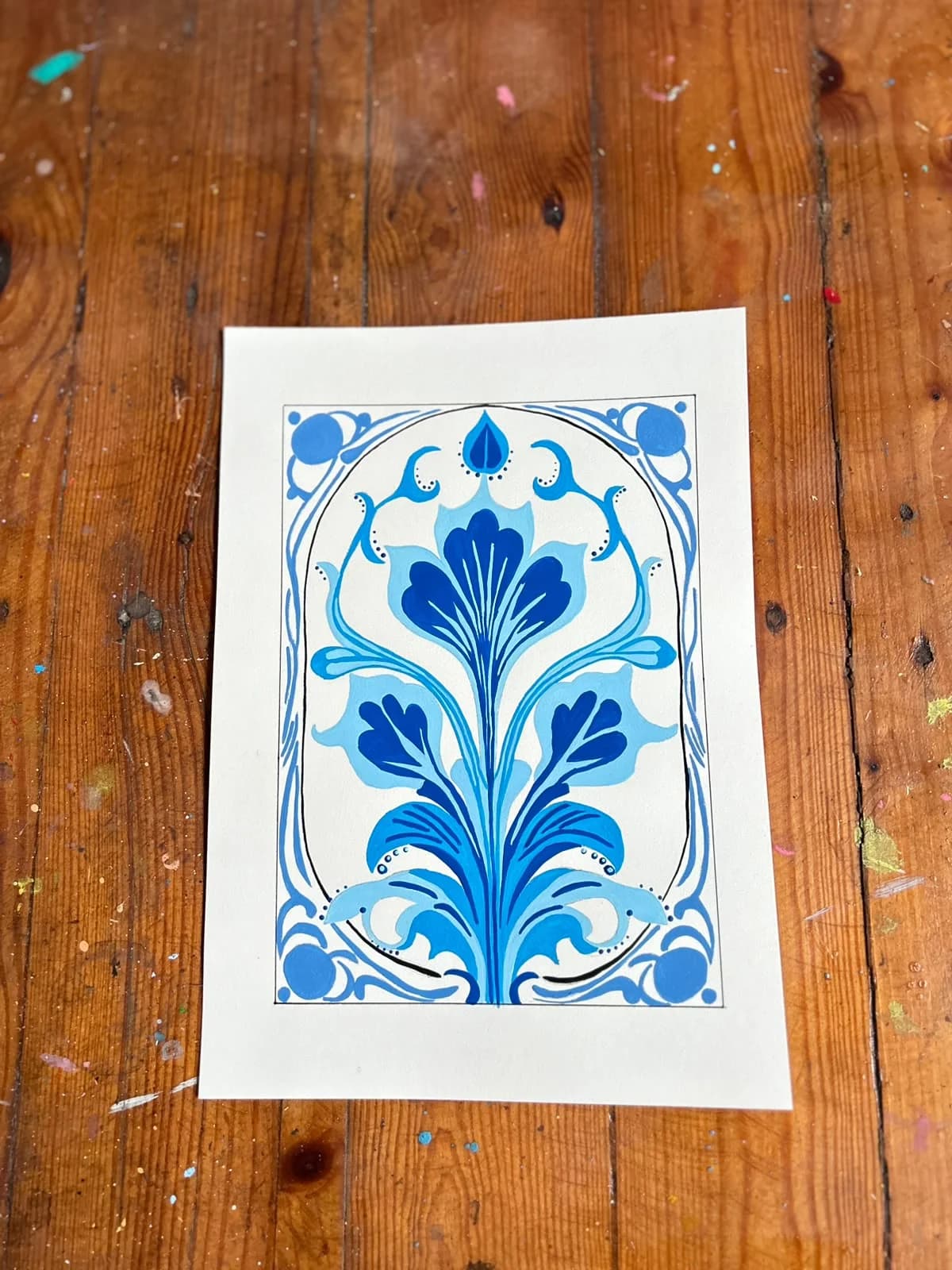 Flor em papel de aquarela - Botânica